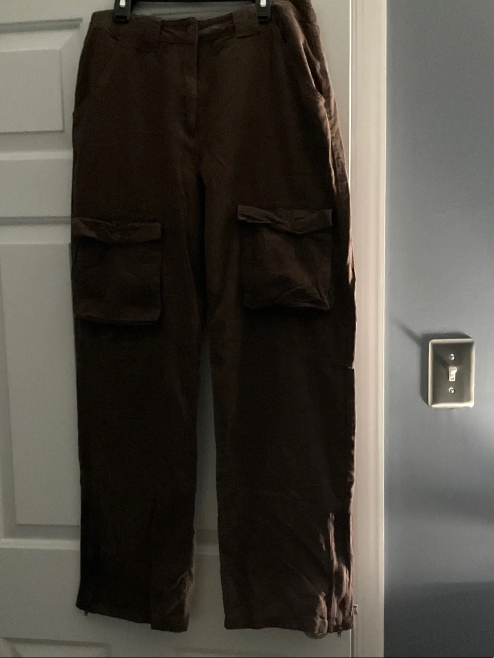 Vintage Havana Brown Cargo Pants with Flap Pockets